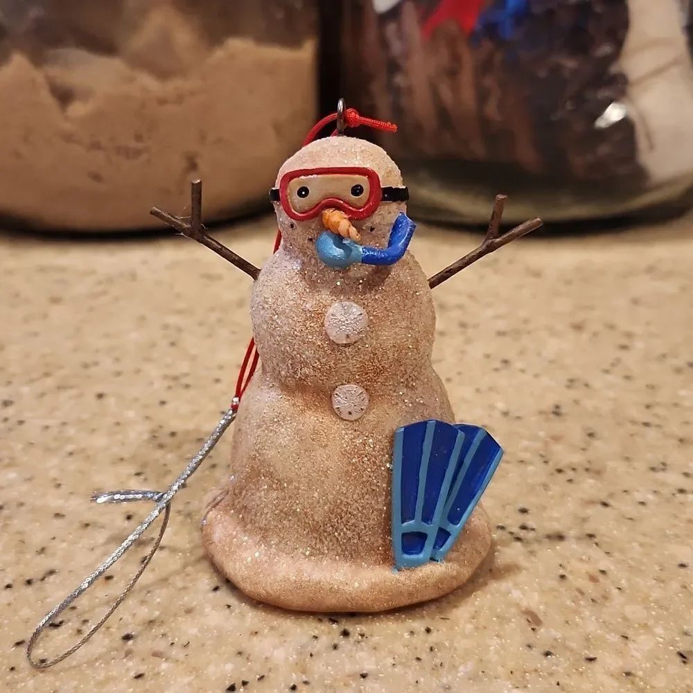 Snorkeling Snowman Christmas Ornament